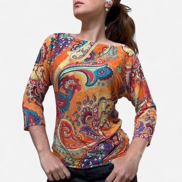 Ralph Lauren Tops - RARE Ralph Lauren silk maximalist colorful top